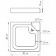 Душовий квадратний піддон BRAVO LUBAWA SL80 (1уп.)