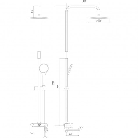 Душова система TOPAZ BARTS TB 07102-H36