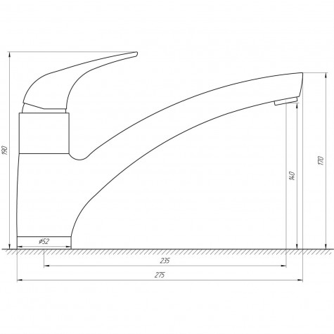 Змішувач для кухні TOPAZ TEEL TL P-8838-H17