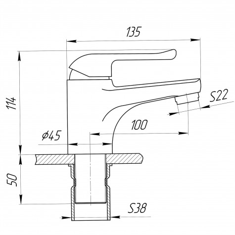 Змішувач для умивальника Globus Lux LEON SL-101