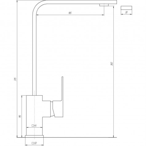 Змішувач для кухні Globus Lux SHK-203S-M