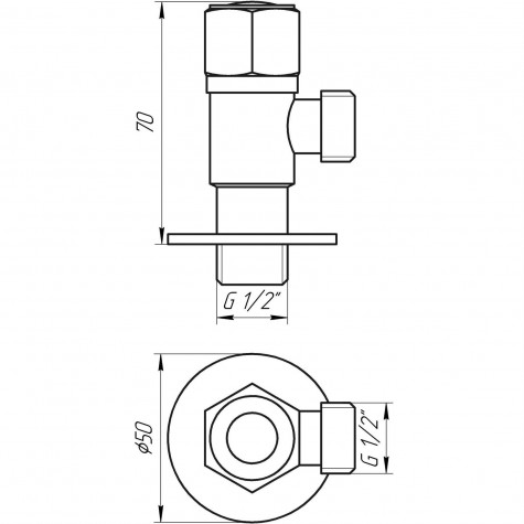 Кран кульовий кутовий Professional 1/2″х1/2″ NV-QP888