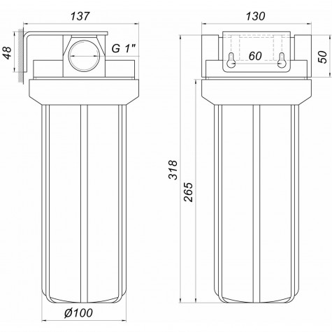 Посилена фільтр-колба для гар. води Bіо+ systems HTS-10, 1″