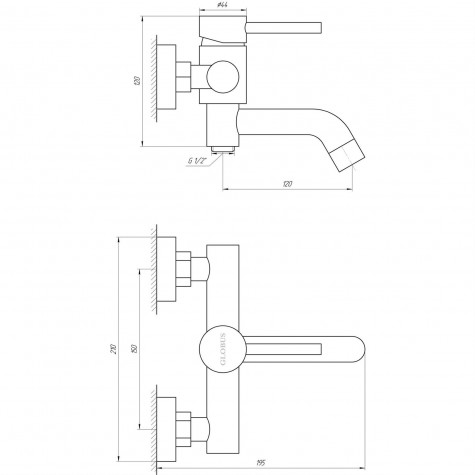 Змішувач для ванни Globus Lux ALPEN SBT1-102L