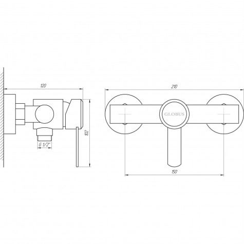 Змішувач для душу Globus Lux WIEN SBT2-105