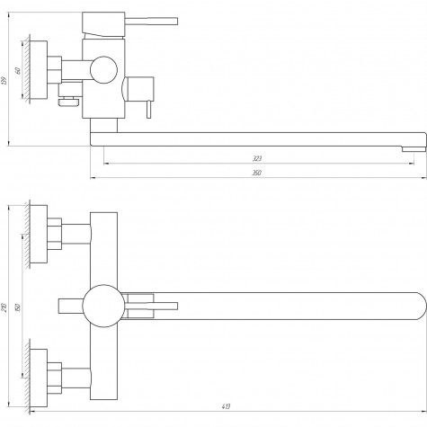 Змішувач для ванни Globus Lux WIEN SBT2-208