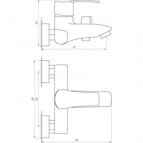 Змішувач для ванни Globus Lux QUEENSLAND GLQU-102N