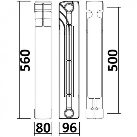 Радіатор біметалевий секційний QUEEN THERM 500/96 (кратно 10)