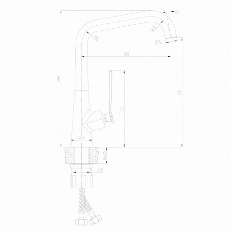 Змішувач для кухні TOPAZ TEEL TT 24401-H59