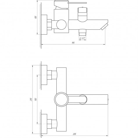 Змішувач для ванни Globus Lux WIEN SBT2-102NE