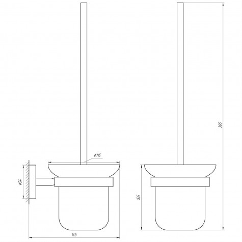 Йоржик настінний без кришки Globus Lux SS8429A  SUS304