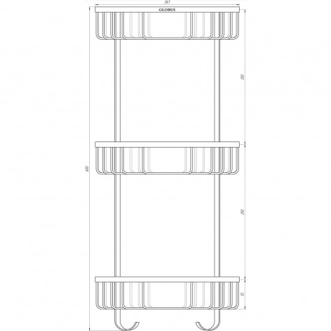 Поличка кутова Globus Lux SS 8477