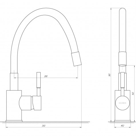 Змішувач для кухні Globus Lux LAZER GLLR-0203SB