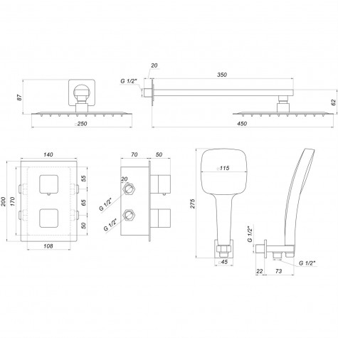 Душова система Globus Lux SMART GLM-405-BB-TT