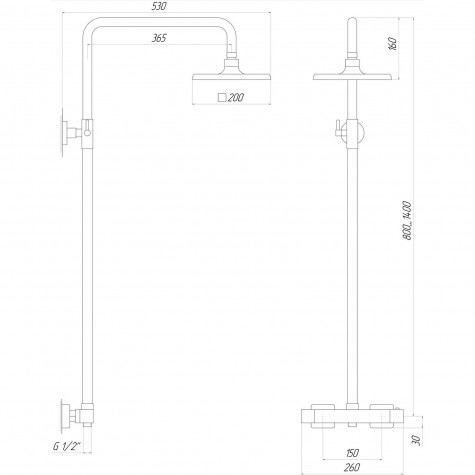 Душова система Globus Lux Termostatic Q GLM-0040T