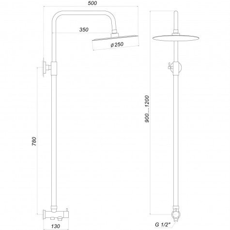 Душова колона Globus Lux ALPEN SB-BAR-0101