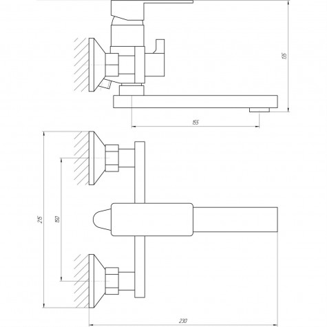 Змішувач для ванни Globus Lux Milano GLM-0102N