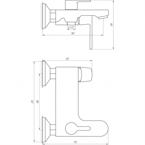 Змішувач для ванни Globus Lux Laguna GLA-0102N