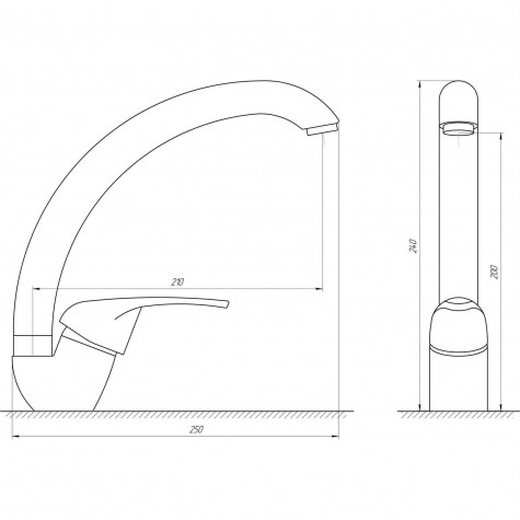 Змішувач для кухні Globus Lux Solly GLSO-0203S-5-TERRA