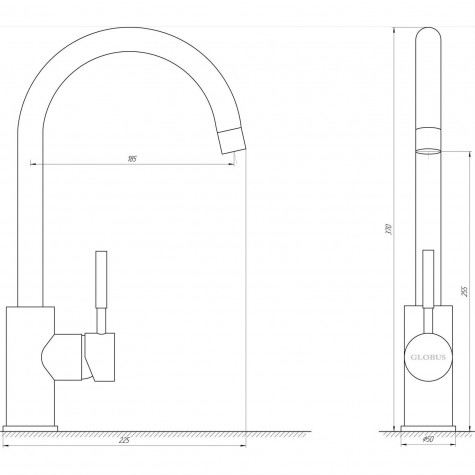 Змішувач для кухні Globus Lux LAZER GLLR-0203S-2-ARENA