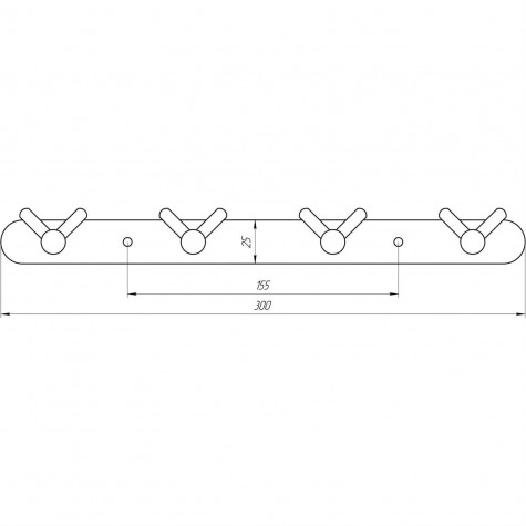 Планка з  гачками Globus Lux SS8435-4  SUS304