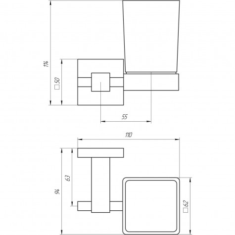 Стакан одинарний Globus Lux SQ 9409 SUS304