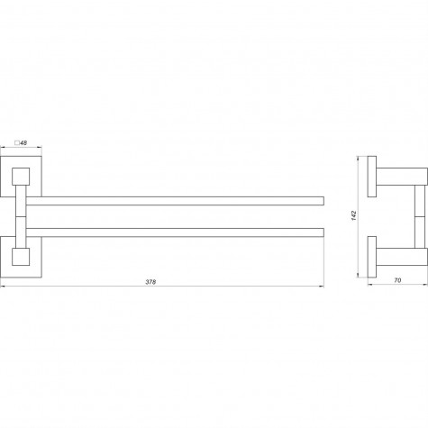 Тримач рушників Globus Lux SQ 9431-2  SUS304