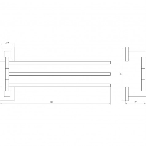 Тримач рушників Globus Lux SQ 9431-3  SUS304