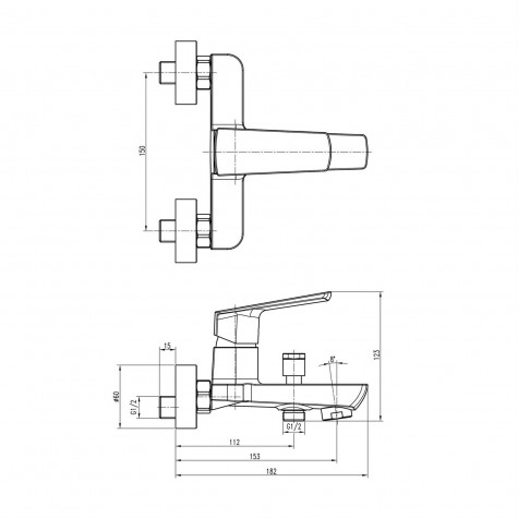 Змішувач для ванни TOPAZ LEXI TL 21101-H57-0