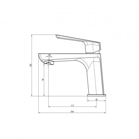 Змішувач для умивальника TOPAZ LEXI TL 21201-H57-BL