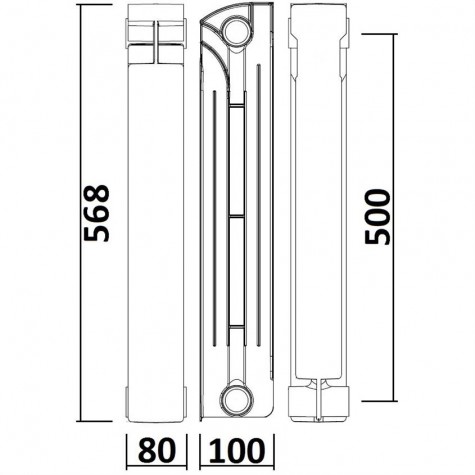 Радіатор біметалевий секційний QUEEN THERM 500/100 (кратно 10)