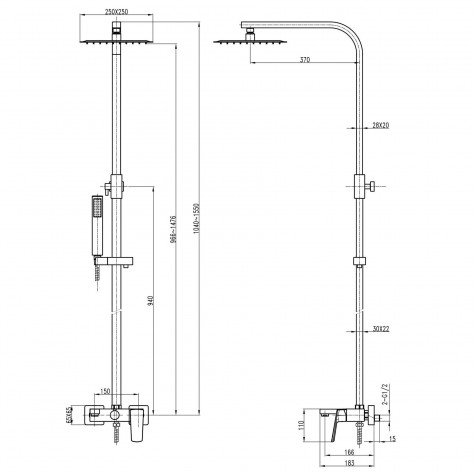 Душова система TOPAZ LEXI TL 21102-H57-00