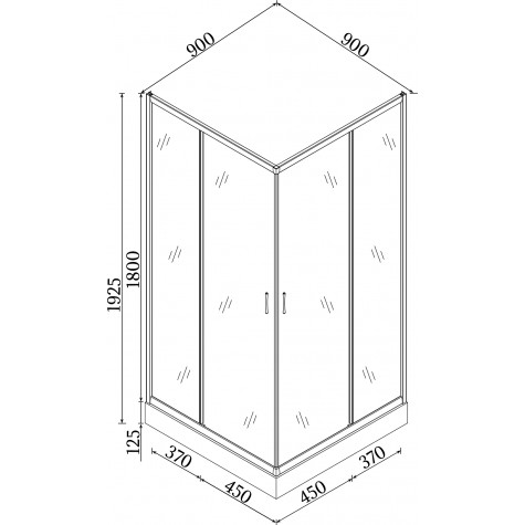 Душова кабіна BRAVO ODRA L90W.Line (2уп.)