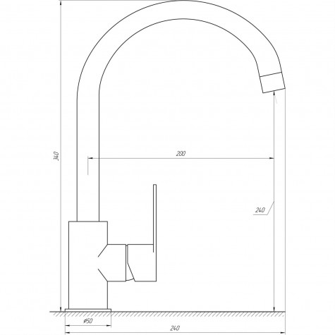 Змішувач для кухні TOPAZ BARTS TB 07403-H36-W