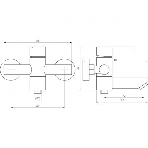 Змішувач для ванни Globus Lux RING SR-102N