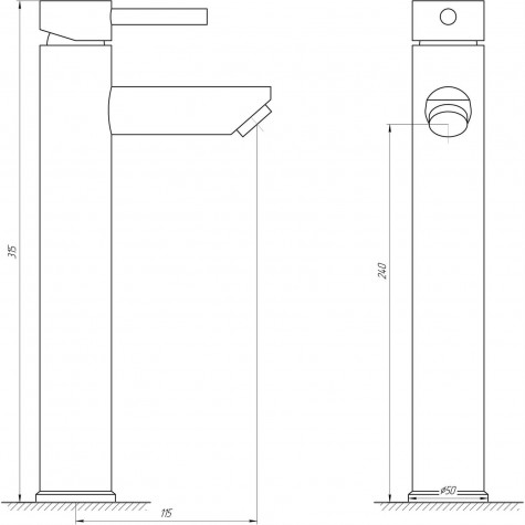 Змішувач для умивальника Globus Lux ALPEN SBT1-201-BB