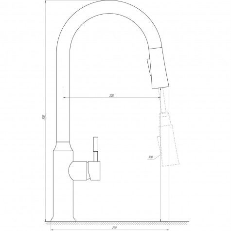 Змішувач для кухні Globus Lux ALPEN SBT1-2033-BB