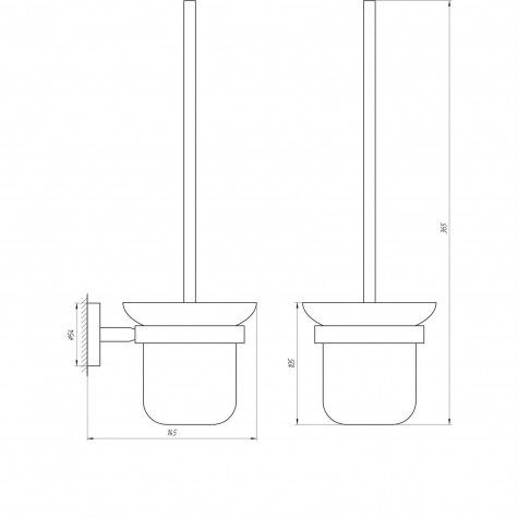 Йоржик настінний Globus Lux BS8429A чорний матовий SUS304