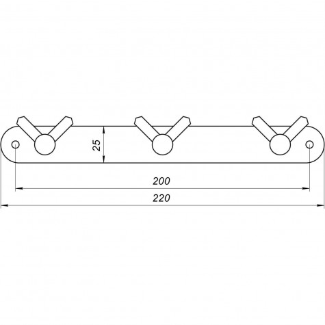 Планка з гачками Globus Lux BS8435-3 чорна матова SUS304