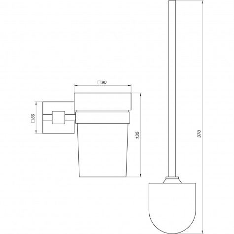 Йоржик настінний Globus Lux BQ9429A без кришки чорний матовий SUS304