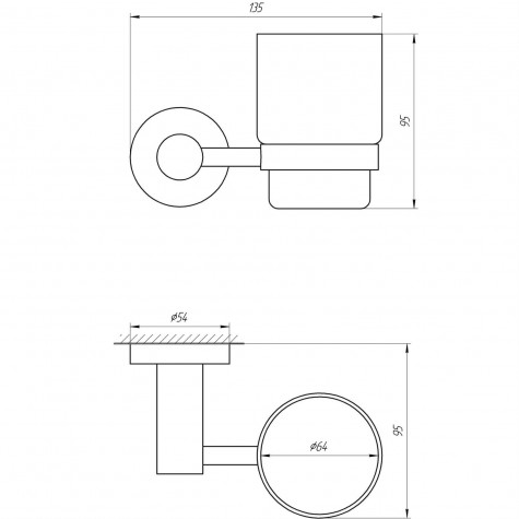 Склянка одинарна Globus Lux BS8409 чорний матовий SUS304