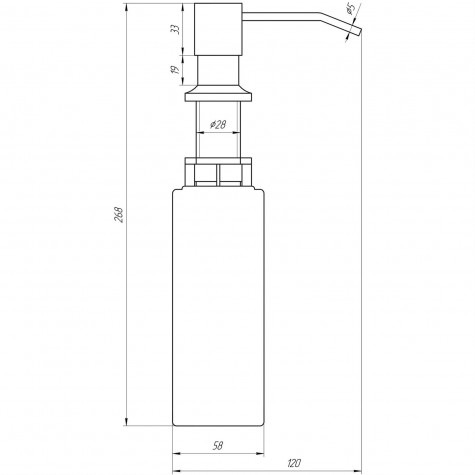 Дозатор рідкого мила вірізний Globus Lux BS8444