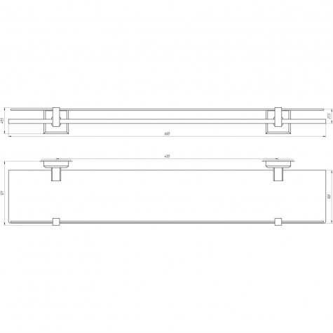 Полиця TOPAZ TKB 9927 скло з бортиком