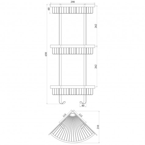 Полиця кутова TOPAZ 4115-3