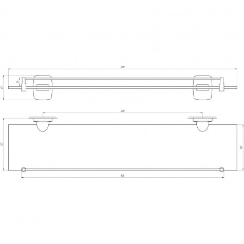 Полиця скляна Perfect Sanitary Appliances RM 1702