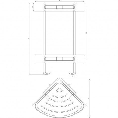 Полка подвійна кутова Globus Lux BQ9422