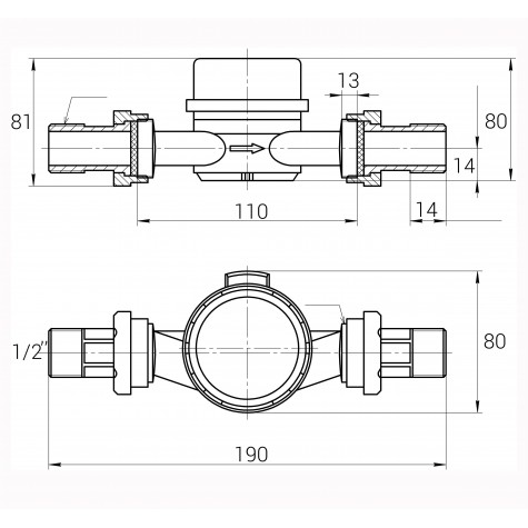 Лічильник холодної води ECOSTAR DN15 1/2″ L110 E-C 2,5