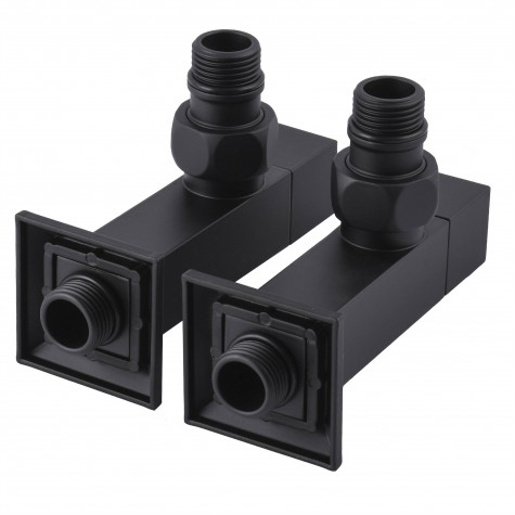 Набір Кран напівобертовий кутовий з американкою SOLOMON LUX 1/2″ CUBE BLACK 8888 (1уп)