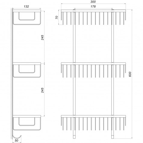 Полиця потрійна Globus Lux SQ9477