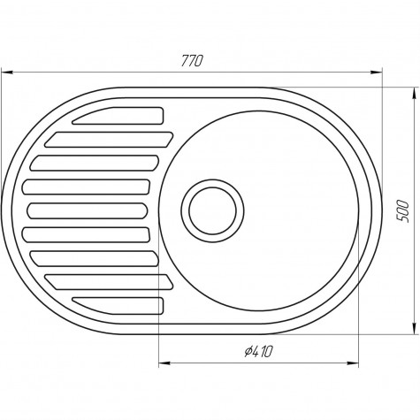 Гранітна мийка Globus Lux OHARA графіт 770х500мм-А0001